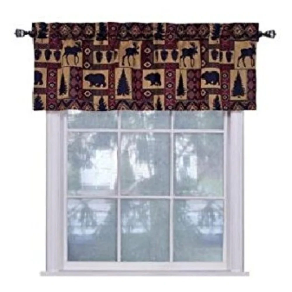 Rustic Lodge / Cabin style tapestry window valance 48